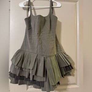 Zara pleated green dress